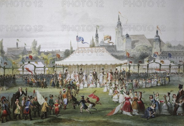 Gregoriusfest, 1845, Coburg, Upper Franconia, Bavaria, Germany, Historical, digitally restored