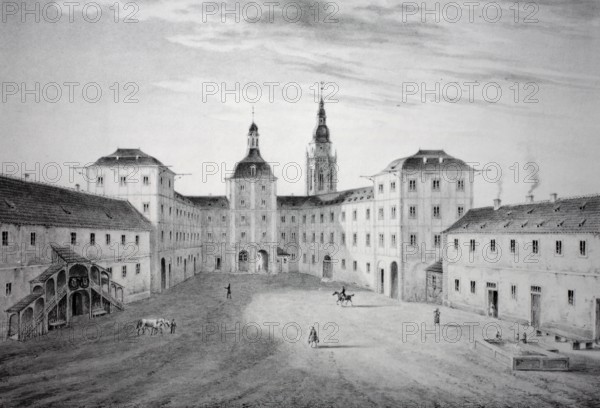Ehrenburg Castle in 1810, Coburg, Upper Franconia, Bavaria, Germany, Historical, digitally restored