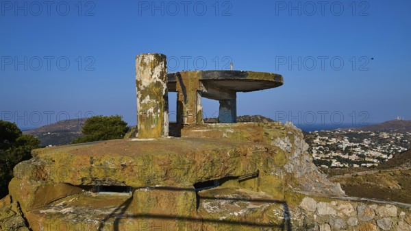 An abandoned concrete observation point high above the coast with sweeping views, Lost Place, Lago