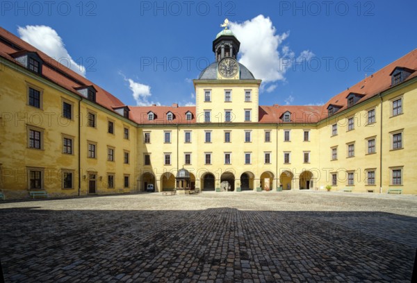Inner courtyard, Museum Zeitzer Schloss Moritzburg, early baroque style, Zeitz, Saxony-Anhalt,