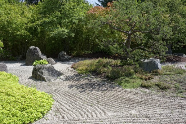Japanese garden, castle park, Museum Zeitzer Schloss Moritzburg, early baroque style, Zeitz,