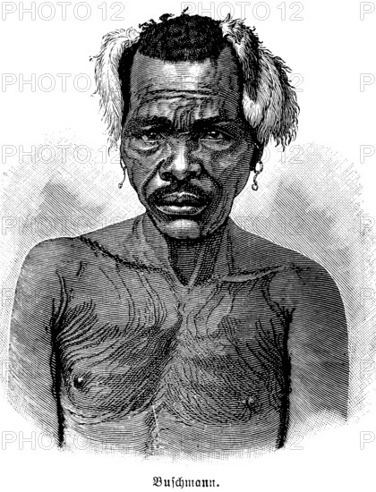 Bushman, former discriminatory term for the San people in South Africa, indigenous ethnic group,