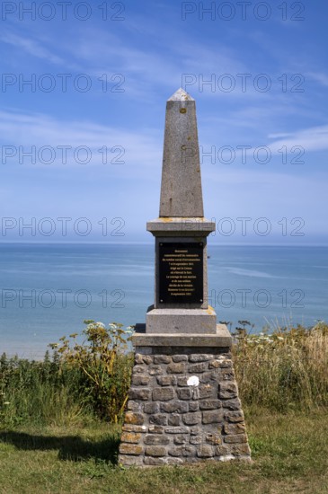 Memorial, monument in honour of the naval battle La Bataille d'Arromanches against three English