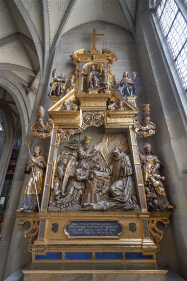 Altar in a side chapel in Überlingen Minster, St Nicholas, built in 1350 and 1576 in the late
