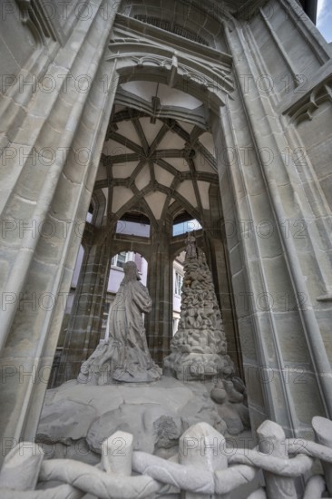 Jesus on the Mount of Olives around 1500, last restoration 2015 at St Nicholas Minster, Überlingen,