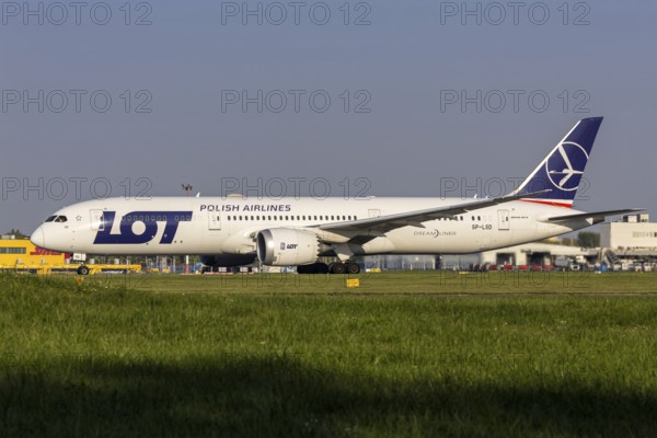 LOT Polish Airlines Boeing 787-9 Dreamliner aircraft with registration SP-LSD at the airport in