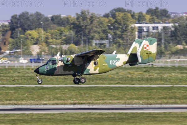 Poland Air Force PZL-Mielec military aircraft with licence plate 0222 at the airport in Warsaw,
