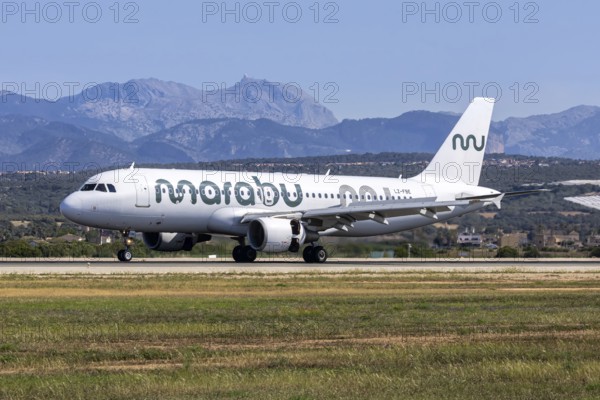 A Marabou Stork Airlines Airbus A320 aircraft with the registration LZ-FBE at Palma de Majorca
