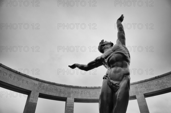 Bronze statue The Spirit of American Youth Rising from the Waves by Donald De Lue Military