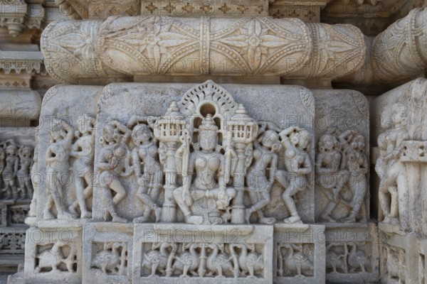 Marble carvings, Parshwanath Jain Temple, Ranakpur, Rajasthan, India