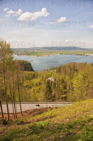 Morradfahrer on the Kesselbergstraße around the Lake Kochel, now closed to bikers due to danger,