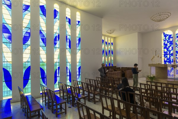 Interior view of the chapel, Chapelle du Rosaire de Vence, Chapelle Matisse, artist Henri Matisse,