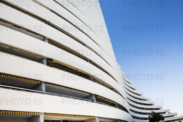 High-rise flat blocks by the sea, Marina Baie des Anges, Villeneuve-Loubet, Provence Alpes Côte