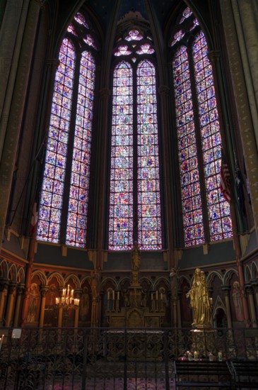 Interior view, Madonna, Madonna statue, Chapel Chapelle Saint-Jacques-le-Majeur, also Sacré-Coeur,