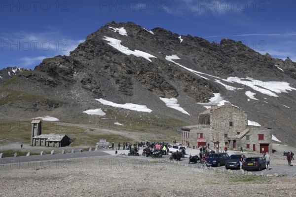 View of pass summit from pass road alpine road mountain road highest passable 2764 2770 metre high