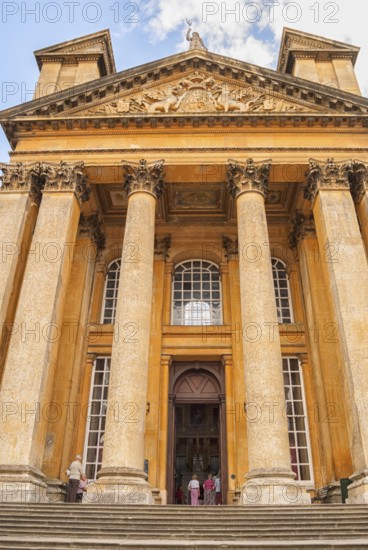 Blenheim Palace, the largest non-royal aristocratic residence in Great Britain, built by Queen Anne