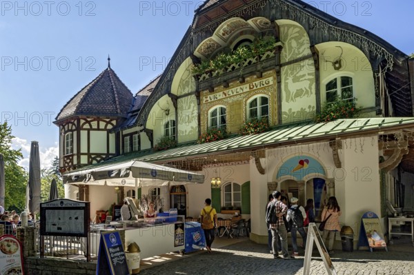 Castle restaurant Zur Neuen Burg at Neuschwanstein Castle, fairytale castle of King Ludwig II,