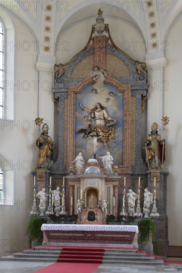 High altar of the parish church of St John, built 1717-19, Biberacher Str. 6, Ummendorf, district