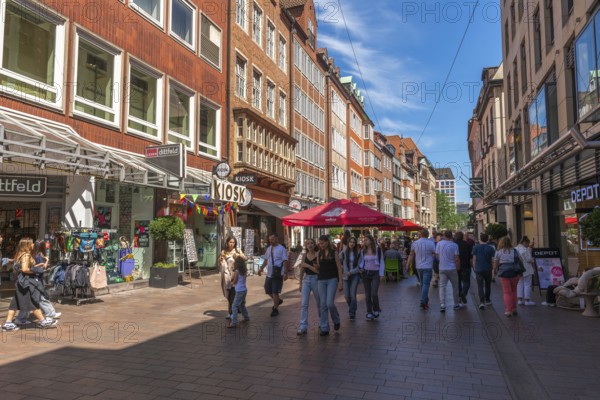 Historic Sögestrasse, pedestrian zone and shopping street, new buildings after war destruction,