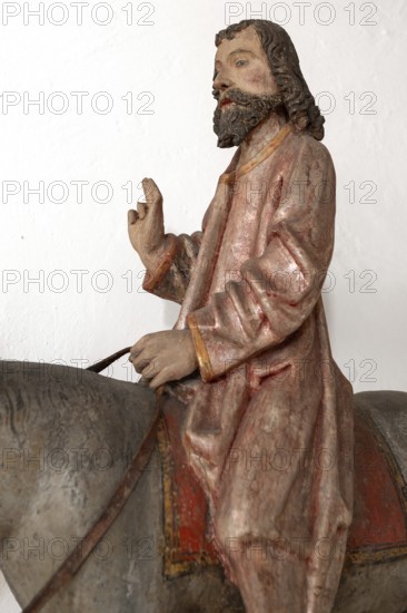 Palmesel, detail Jesus, St Briccius Church, Wurmlingen, district of Tuttlingen, Baden-Württemberg,