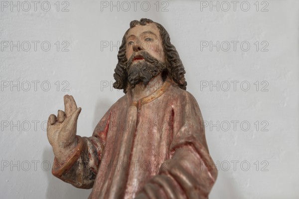 Palmesel, detail Jesus, St Briccius Church, Wurmlingen, district of Tuttlingen, Baden-Württemberg,