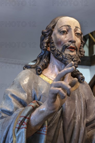 Palm donkey, detail of Jesus, Städtisches Museum, Krummebergstr. 30, Überlingen, Baden-Württemberg,