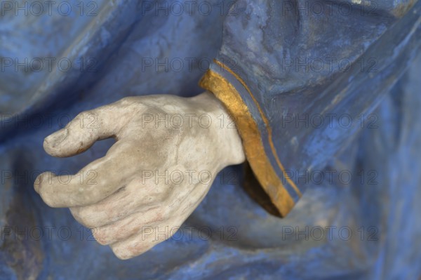 Hand and robe of Christ, detail of the palm donkey, around 1490, St John's parish church,