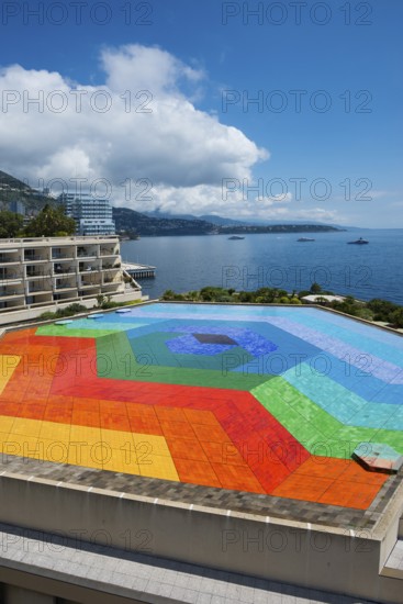 Roof of the auditorium, mosaic, artist Victor VASARELY, Monte Carlo, Cote d'Azur, Monaco