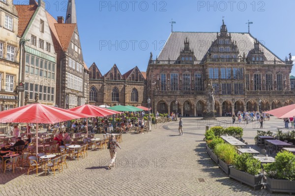 Facade of the Old Town Hall on the market square, UNESCO World Heritage Site, architecture, Brick