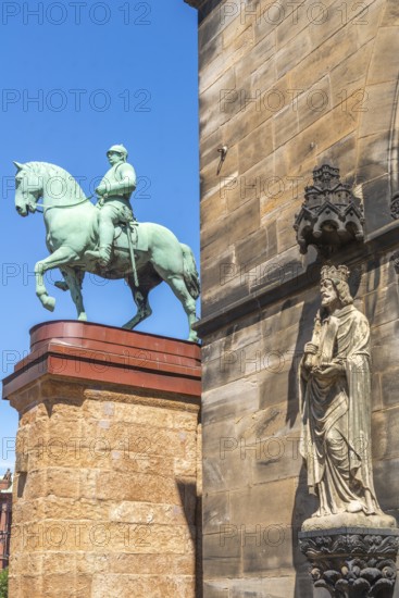 Founder and Chancellor of the German Reich Bismarck, monument next to St Peter's Cathedral, bronze