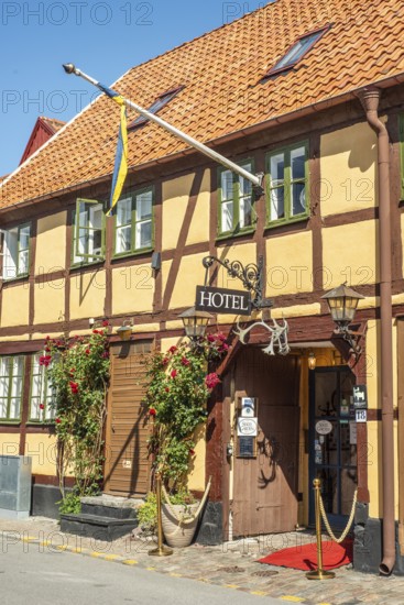 Hotel Sekelgården in an old half timbered house in the idyllic part of Ystad, Skåne County, Sweden,