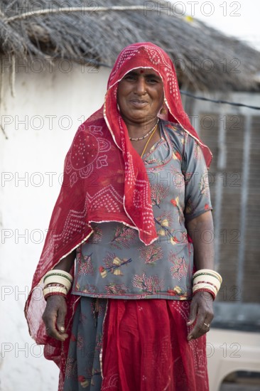 Indian woman, 55 years old, desert dweller in the Thar Desert or Great Indian Desert, near