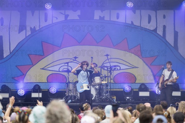 Dawson Daugherty (singer) and hatch Fabry (bassist) of the band Almost Monday at the Lollapalooza