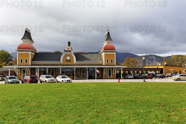 North Conway railway station, unique Russian Victorian building style, terminus for the Conway