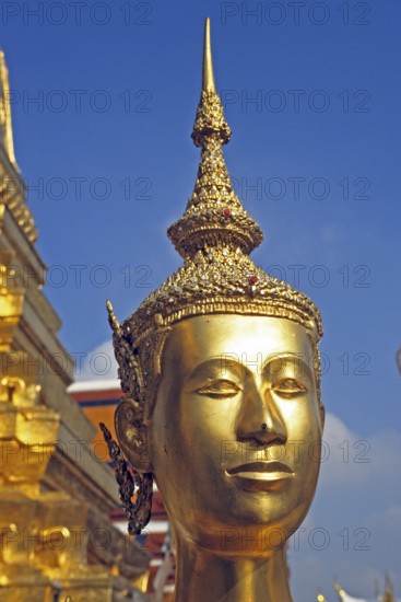 Mythical creature Kinnari at Wat Phra Kaeo in Bangkok, Thailand, December 2002, vintage, retro,