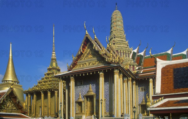 Grand Palace at Wat Phra Kaeo, Bangkok, Thailand, December 2002, vintage, retro, old, historic