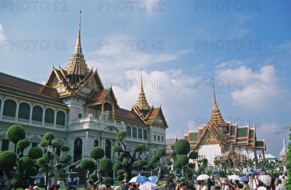 Chakri Maha Prasat Hall, Grand Palace, Bangkok, Thailand, December 2002, vintage, retro, old,