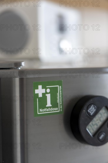 Emergency box in a refrigerator, it contains a comprehensive information sheet which gives