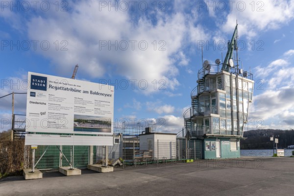Construction site of the new regatta stand at Lake Baldeney in Essen, North Rhine-Westphalia,