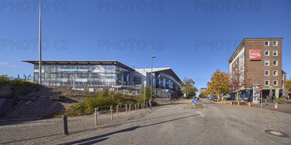 Wunderino Arena multi-purpose hall, general architecture, brick buildings, residential buildings