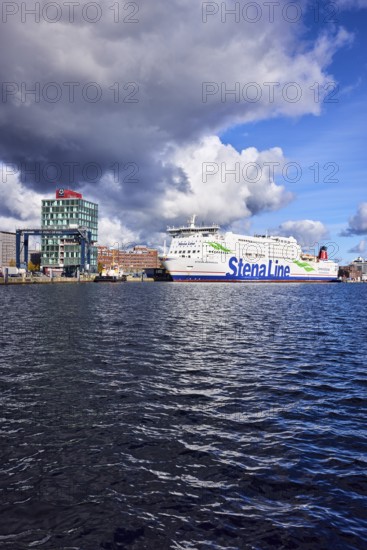 Kiel Fjord, Stena Germanica ferry, Stena Line GmbH, ferry, port house, high-rise building, modern