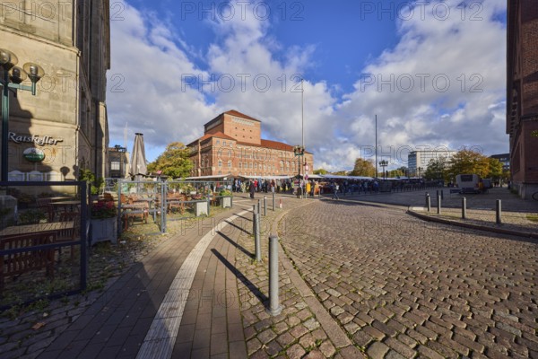 Restaurant Ratskeller, outdoor area of a restaurant, opera house, general architecture, brick