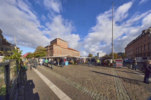 Opera house, general architecture, historic brick building, brick architecture, square, flagpoles,