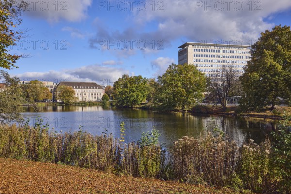 Kleiner Kiel, water area, lake, general development, commercial buildings, houses, high-rise