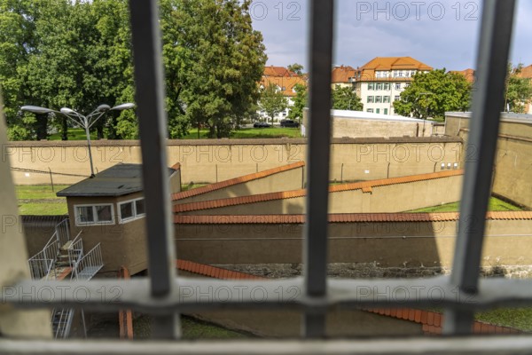 Bars and walls in the former Stasi prison Bautzen II, today a memorial in Bautzen, Upper Lusatia,