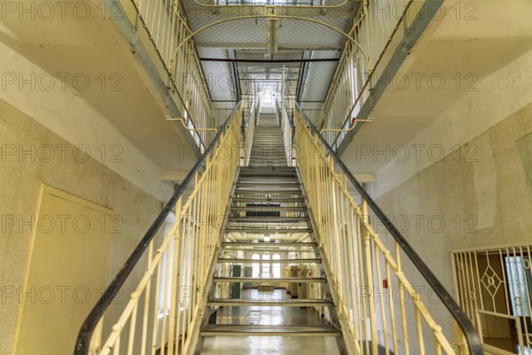 Central staircase in the interior of the former Stasi prison Bautzen II, today a memorial in