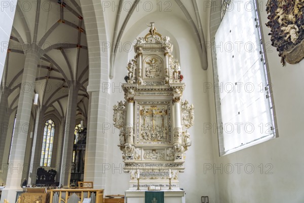 Side altar in the interior of St. Peter's Cathedral in Bautzen, Upper Lusatia, Saxony, Germany