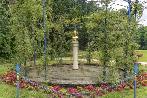 The gilded bust of Henriette Sontag in Branitzer Park, landscape park created in 1846 by Prince