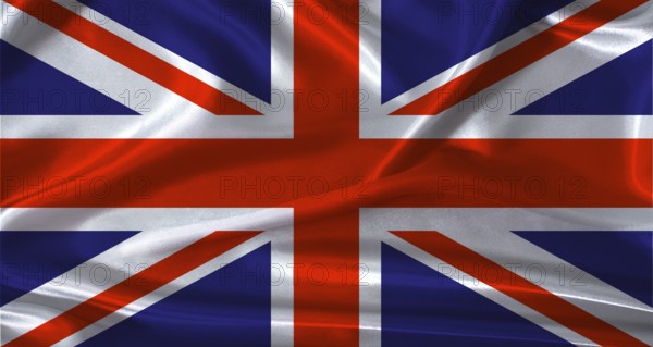 National flag of the United Kingdom with cloth texture. United Kingdom flag with realistic texture