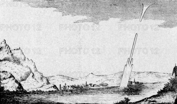 A weather column observed in Königswinter on the Rhine on June 1, 1858, meteorology, weather, rare
